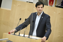 FPÖ-Sicherheitssprecher Hannes Amesbauer im Nationalrat.