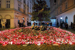 Gedenkstätte nach dem Terroranschlag in der Wiener Innenstadt zu Allerseelen 2020.