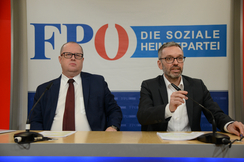 FPÖ-Finanzsprecher Hubert Fuchs (l.) und -Bundesparteiobmann Herbert Kickl.