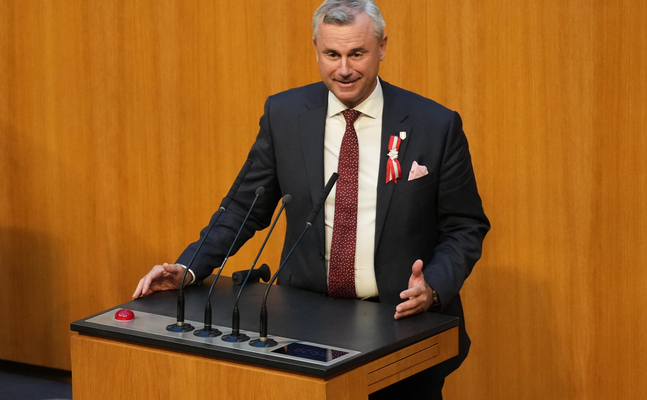 Der scheidende Dritte Nationalratspräsident Norbert Hofer im Parlament.