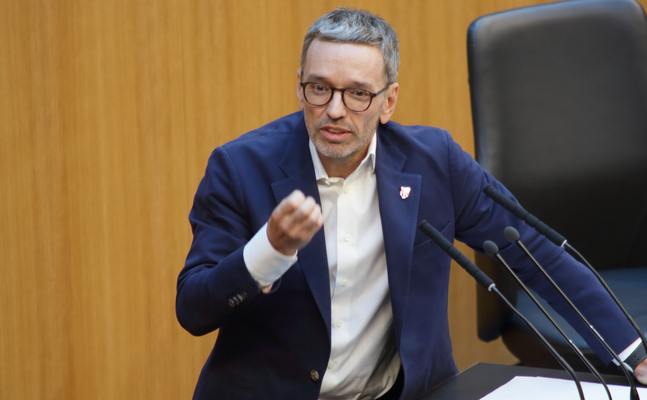 FPÖ-Bundesparteiobmann Herbert Kickl im Parlament. 