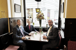 Ungarns Kanzleramtsminister Gergely Gulyás beim Treffen mit FPÖ-Außenpolitiksprecherin Susanne Fürst und -Generalsekretär Christian Hafenecker.