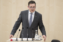 FPÖ-Parlamentarier Christian Ries im Nationalrat.
